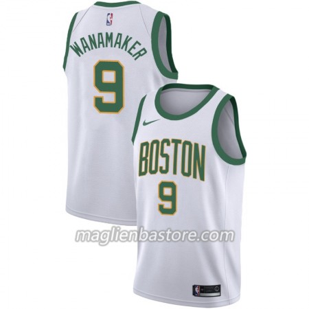 Maglia NBA Boston Celtics Bradley Wanamaker 9 2018-19 Nike City Edition Bianco Swingman - Uomo